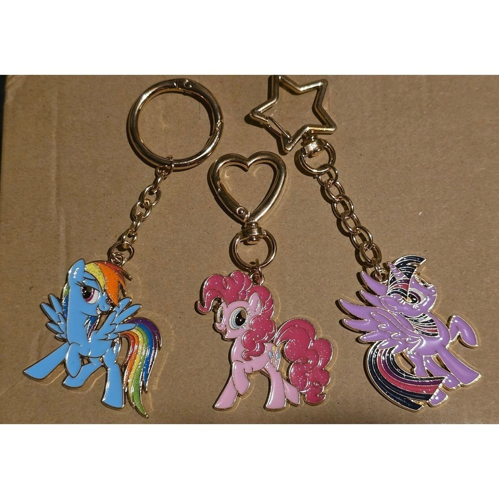 Set of 3 My Little Pony Keychains Rainbow Dash Pinkie Pie Twilight Sparkle! NEW - Picture 5 of 13